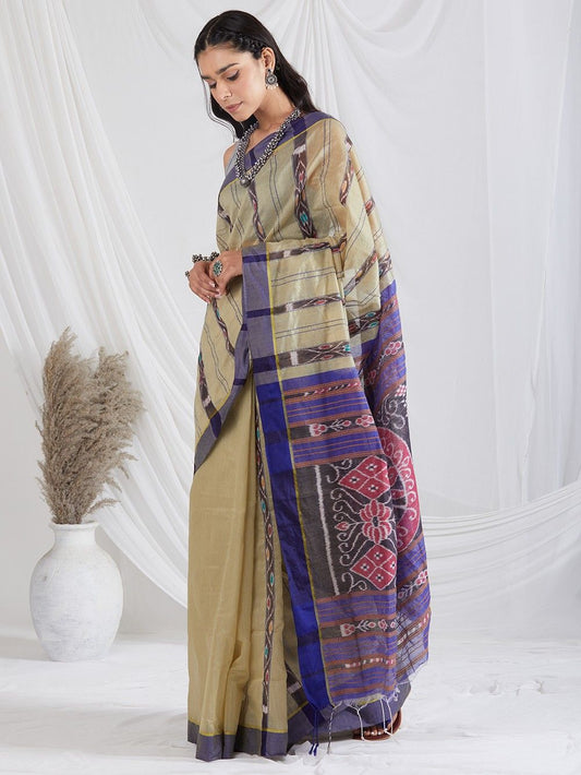 CHAMPAI: Handloom cotton silk Sambhalpuri Ikat saree