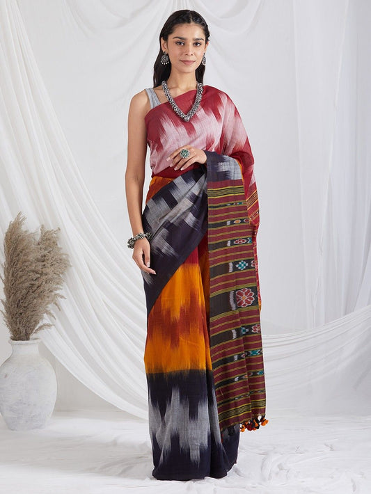 LEHER: Handloom cotton Ikat saree - SIMPLY KITSCH