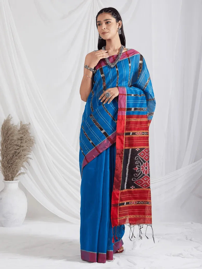 NEEL KANTH: Handloom cotton silk Sambhalpuri Ikat saree - SIMPLY KITSCH