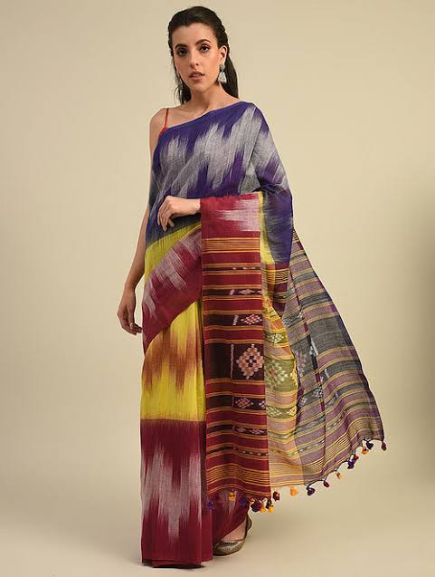 TARANG: Handloom cotton Ikat saree - SIMPLY KITSCH