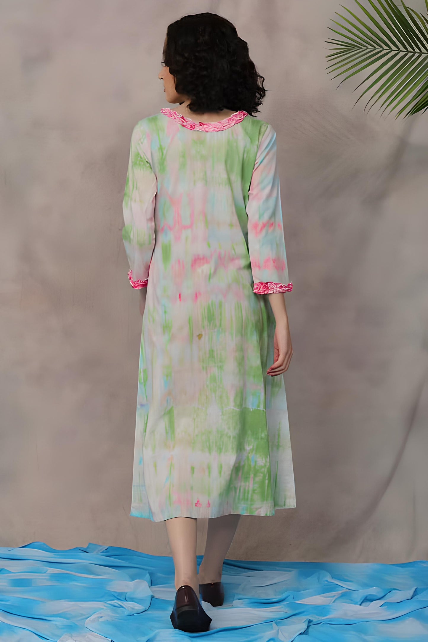 VIBGYOR DRESS: Hand tie dyed cotton women dress - SIMPLY KITSCH